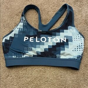 Peloton Women's Geometric Blue Sports Bra